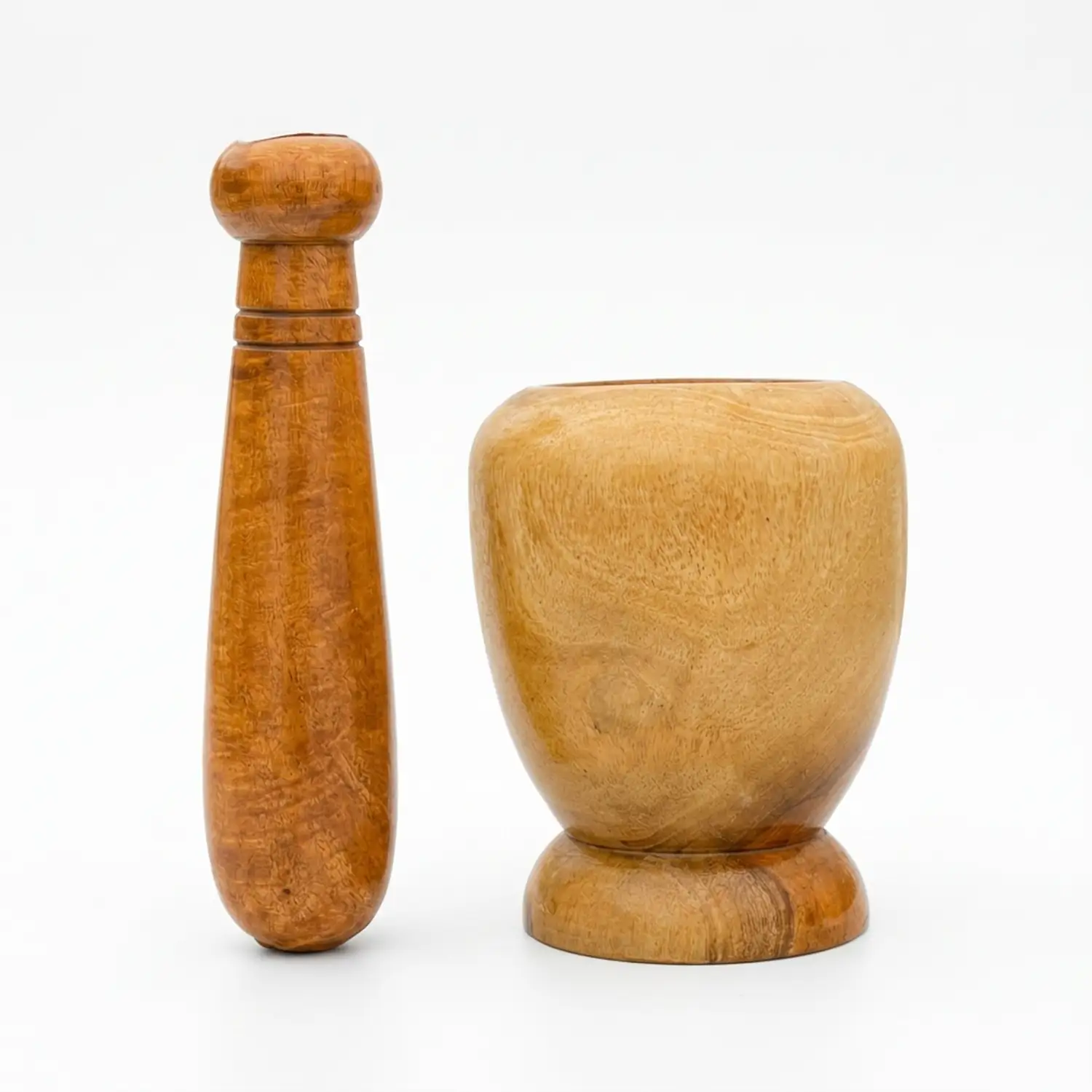 Premium Wooden Mortar & Pestle Set for Grinding Spices, Herbs & Kitchen Ingredients